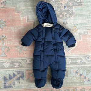 Mothers Baby Bear 6-9 month snow suit Navy